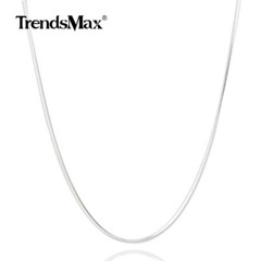 0.9/1.2/1.5/2.0mm Silver Stainless Steel Snake Chain Necklace for Women Men 22″