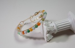 6mm Natural Untreated Multi-Color Jadeite DIY Beaded Bracelet | 天然多彩翡翠DIY手串