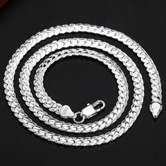 925 Sterling Solid Silver Chain Necklace Jewelry for Women Men Fashion Gift
