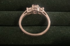 Lilac / White Stone Silver Ring, 925 Stamped – See Description For Details