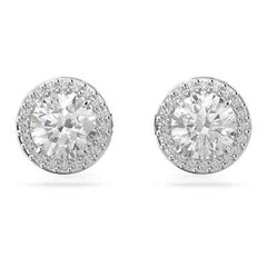 Swarovski Una Angelic Stud Earrings Round Cut, Pavé, White, Rhodium Plated
