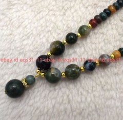 Natural 4x6mm Multicolor Rondelle Indian Agate Gemstone Beads Necklace 18″