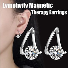 2Pairs Women Lymphvity Magnet Therapy Germanium Earrings Lymphatic Drainage