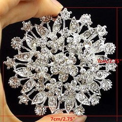 Lot32 Bulk Alloy Silver Rhinestone Crystal Flower Brooches Pins DIY Bouquet