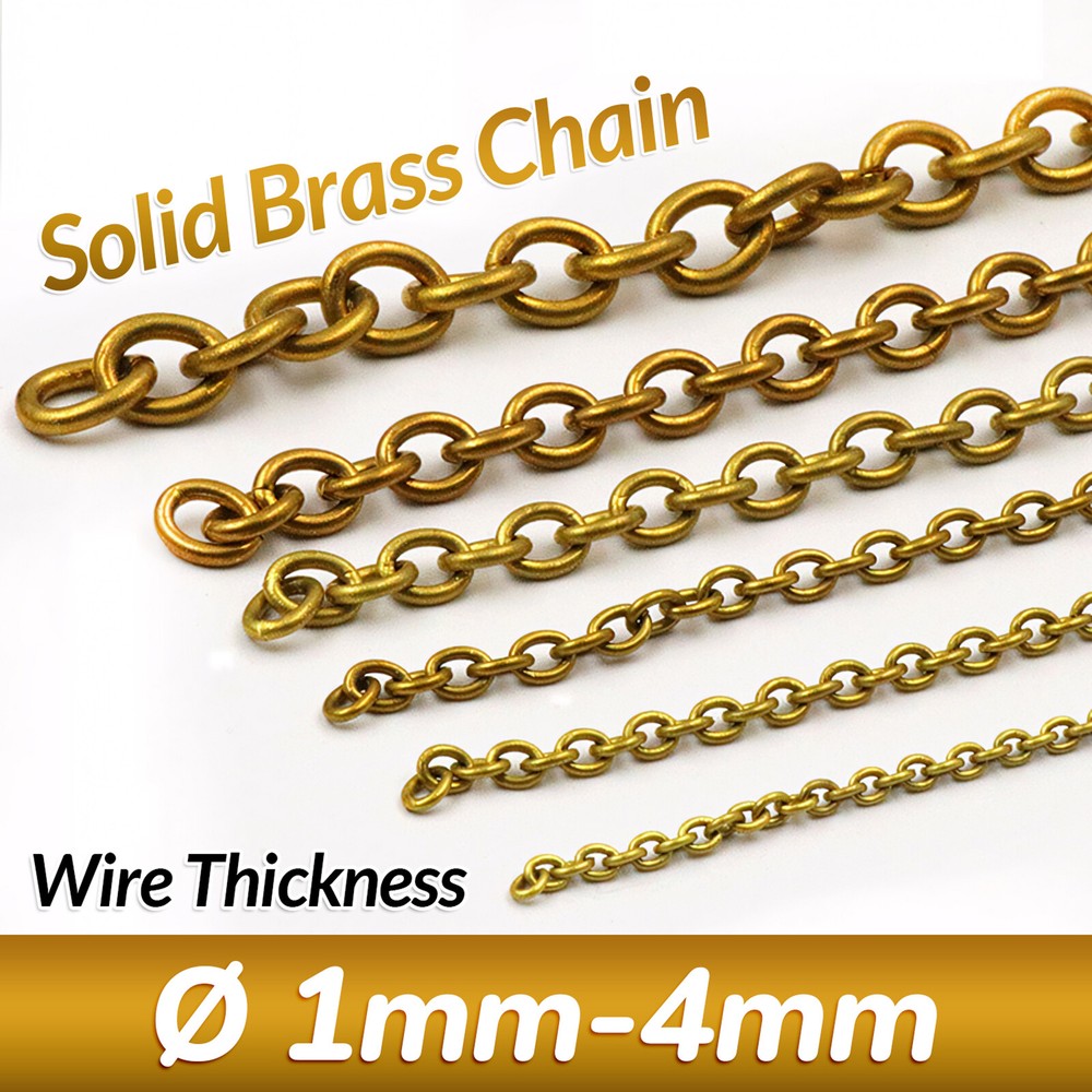 Solid Brass Chain 4-15mm Width Necklace Jewelry Bags Craft Chain Sold Per Meters