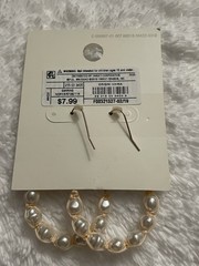 Women’s A New Day Pearl white pink Gold New Nickel Free Fish hook New