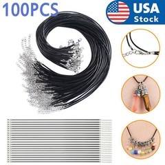 100PCS 18” Leather String Charms Necklace Cords Wholesale Rope Bulk Lot Cords