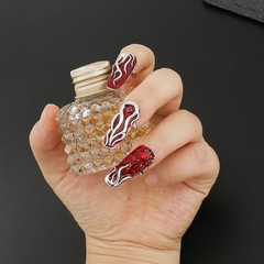 Adjustable Nail Ring Metal Armor Style Punk Gothic Finger Jewelry for Women