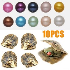 10PCS Natural Pearl Akoya Oysters Individually Wrapped w/ Cultured Bulk 7-8mm