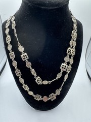 Silver tone Celtic Style Necklace 38 Inches