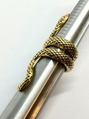GOLD TONE SNAKE RING Serpent Wrap Statement Cobra Size 6.5