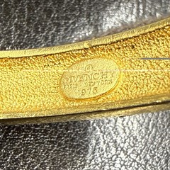 RARE GIVENCHY Triangular LOGO Goldtone Cuff BRACELET Vintage