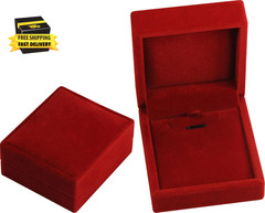 Red Color Necklace Pendant Chain Jewelry Gift Box Soft Touch Premium Velvet Mate