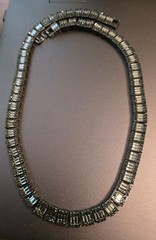 Stunning Black and White Crystal Channel Set Black Rhodium Necklace