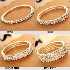 💖5 rows silver tone diamante bracelet jewellery accessory one size