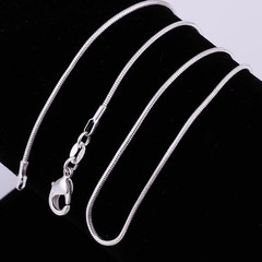 925 sterling solid Silver lots 10PCS 1mm snake chain Necklace 16-30inch