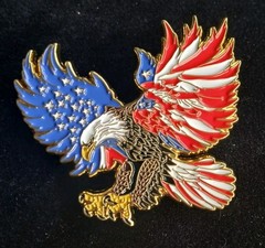 American Eagle American Flag Custom ENAMEL PIN USA Stars Stripes Wings America X
