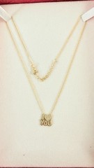 Silver Yellow Gold Plated Pavé Crystal “I Love You” Heart Pendant Necklace