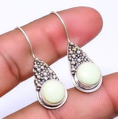 Lemon Chrysoprase – Australia Designer 925 Sterling Silver Earring 1.56″ E30