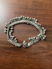 JR Silver Tone Gypsy Belly Dance Charm Anklet 9” Very Nice