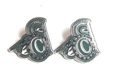 Castleton State College Vermont VT Silver Enamel Spartan Post Pierced Earrings