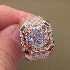Wedding Band Ring Invisible Setting Smooth Surface Mens Business Wear Jewelry