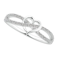 Women’s Valentine’s Day Infinite Eternal Love Heart Braided CZ Ring Gift for Her
