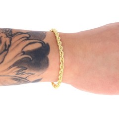 14K Yellow Gold 1.5mm-10mm Solid Diamond Cut Rope Chain Bracelet 7″ 7.5″ 8″ 9″