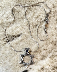 Silpada Sterling Silver Star Of David Pendant Necklace 17″ W/Blue CZ