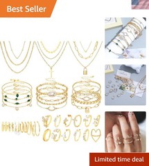 Stylish 49-Piece Gold Jewelry Set for Women – Perfect Gift for All Occasions
