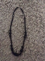 62cm PLASTIC BLACK BEAD NECKLACE IN VARIOUS SHAPES AND SIZES
