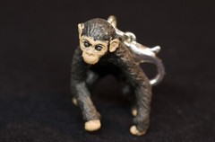 Chimpanzee Charm Zipper Pull Miniblings Monkey Baby Animal Rubber Small
