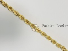 18K Yellow Gold Stamped Diamond Cut Rope Chain Bracelet 10.5mm 7.5INCH Men Women