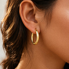 18K Gold Filled Hoop Earrings Durable Everyday Wear Skin-Friendly Women