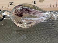 Clear Glass Purple 3D Jellyfish Pendant 2.0″ Necklace 18″ Sea Ocean Beach X40