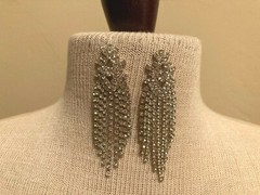 Crystal Rhinestone Chandelier Eveningwear Cocktail Post Earrings 3 1/4″ drop