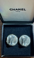 CHANEL Holographic Aurora Earrings Coco Mark High Heels Camelia