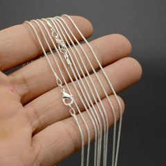 Lot 5/10Pcs 925 Silver Solid 1MM Snake Chain Necklace For Pendant 16-24inch