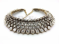 Vintage Beaded Crystal Chunky Statement Necklace USA SELLER