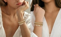 Gold Pearl Beaded Enewton Bracelets for Womengold Pearl Stackable Stretch Be