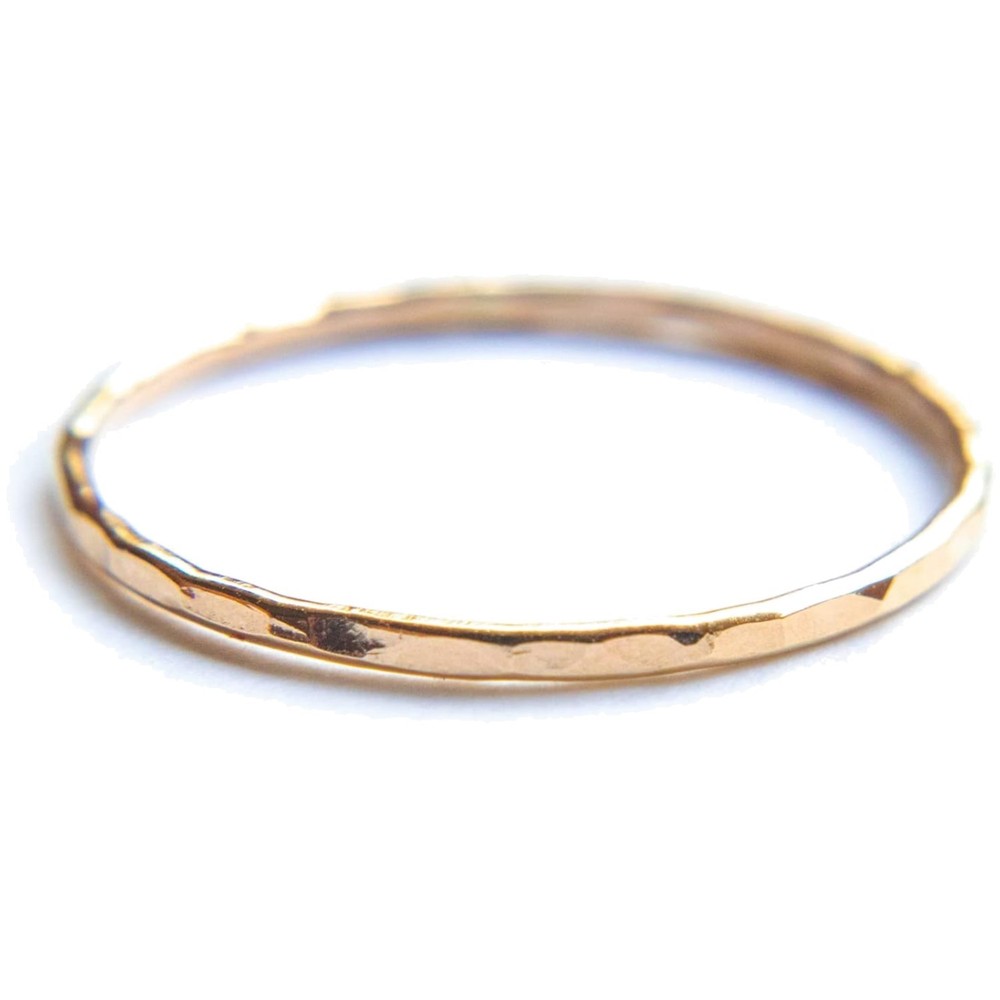Thin Hammered Gold Rings, Minimalist Stacking Jewelry