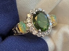Sterling Silver D’Joy Ring 3.59g Fine Jewelry Size 7 Band Emerald Look *READ*
