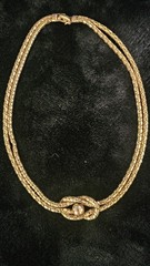 Statement Necklace-Bigney “Love Knot” snakechain necklace 1/20 12k gf. Vintage.