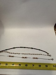 3 Multi beaded Anklets Various Lengths From 9” To 9.5”
