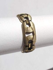 2 Machine Bright cut design Rings Gold Fill Sample -Chain link – sz 11.25 & 6.75