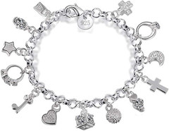 S925 Silver Thirteen Hanging Pieces Bracelet for Women Gift Bracelets & Bangles