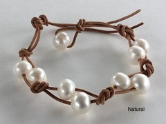 Leather Pearl Bracelet w/Gift Bag, Birthday Gift, Sweet 16 Gift, Gift For Her