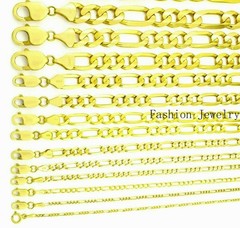 14K Solid Yellow Gold Figaro Link Chains Men’s/Women’s 1.5mm – 9.5mm 16 – 30″