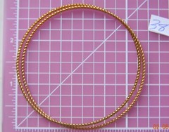 Fashion Two linked Beaded Copper Bangles 9 Inches Bracelet ~ 38