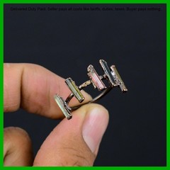 Multi Tourmaline Rough Stone Copper Sister Solitaire Electroformed Ethnic Ring